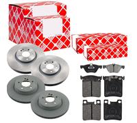 Febi Dischi Freno Anteriori Ventilati + Posteriore + Freni per Mercedes CLK C208