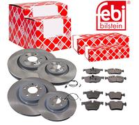 Febi Dischi Freno Anteriori Ventilati+Posteriore+Pastiglie Freno per Jaguar XF