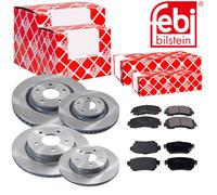 Febi Dischi Freno Anteriori Ventilati+Posteriore+Pastiglie Freno per Nissan,