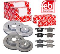 Febi Dischi Freno Anteriori Ventilati+Posteriore+Pastiglie Freno per Saab 9-3
