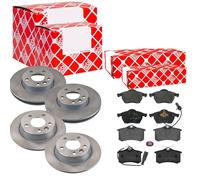 Febi Dischi Freno Anteriori Ventilati+Posteriore+Pastiglie Freno per VW Sharan