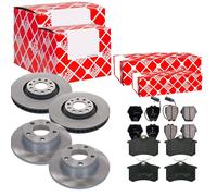 Febi Dischi Freno Anteriori Ventilati+Posteriore+Pastiglie per Audi A6 Avant