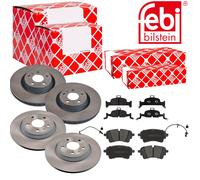 Febi Dischi Freno Anteriori Ventilati+Posteriore+Pastiglie per Audi Q5 A6