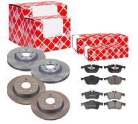 Febi Dischi Freno Anteriori Ventilati+Posteriore+Pastiglie per Ford C-Max II