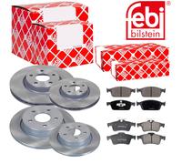 Febi Dischi Freno Anteriori Ventilati+Posteriore+Pastiglie per Ford Focus III