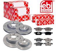 Febi Dischi Freno Anteriori Ventilati+Posteriore+Pastiglie per Ford Kuga II (