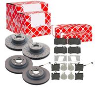 Febi Dischi Freno Anteriori Ventilati+Posteriore+Pastiglie per Mercedes CLASSE