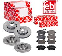 Febi Dischi Freno Anteriori Ventilati+Posteriore+Pastiglie per Renault Kangoo /