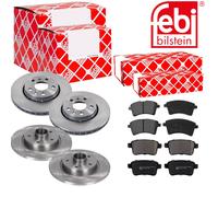Febi Dischi Freno Anteriori Ventilati+Posteriore+Pastiglie per Renault Kangoo
