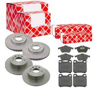 Febi Dischi Freno Anteriori Ventilati+Posteriore+Pastiglie per Saab 9-3 YS3D