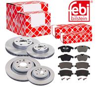 Febi Dischi Freno Anteriori Ventilati+Posteriore+Pastiglie per Volvo V60 V70
