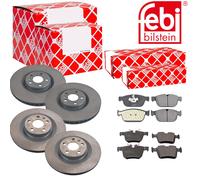 Febi Dischi Freno Anteriori Ventilati+Posteriore+Pastiglie per Volvo XC90 II (