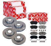 Febi Dischi Freno Anteriori Ventilati+Posteriore+Pastiglie per VW Amarok S1B