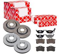 Febi Dischi Freno Anteriori Ventilati+Posteriore+Pastiglie per VW Bora Audi A3