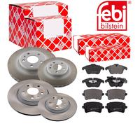 Febi Dischi Freno Anteriori Ventilati + Posteriore + per Audi A4 di Avant 8K5 B8