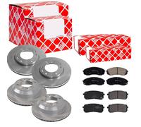 Febi Dischi Freno Anteriori Ventilati + Posteriore + per Hyundai H-1 Viaggi