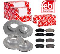 Febi Dischi Freno Anteriori Ventilati + Posteriore + per Hyundai H-1 Viaggi