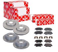Febi Dischi Freno Anteriori Ventilati + Posteriore + per Hyundai i20 Coupé Kia