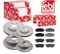 Febi Dischi Freno Anteriori Ventilati + Posteriore + per Hyundai Santa Fé i,