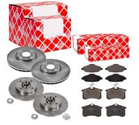 Febi Dischi Freno Anteriori Ventilati + Posteriore + per Peugeot 308 Nero I