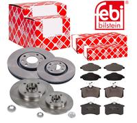 Febi Dischi Freno Anteriori Ventilati + Posteriore + per Peugeot 308 Nero Io