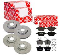Febi Dischi Freno Anteriori Ventilati + Posteriore + per Peugeot 407 Nero