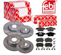 Febi Dischi Freno Anteriori Ventilati + Posteriore + per VW Tiguan Sharan Audi