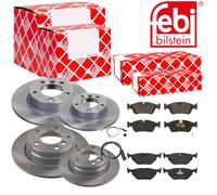 Febi Dischi Freno Pieno Frontale+Posteriore+Pastiglie Freno per BMW 3er Compatto
