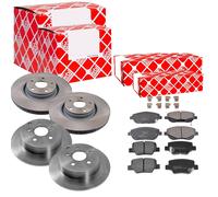 Febi Dischi Freno Ventilato Anteriore + Post + Pastiglie per GPS Toyota Verso R2