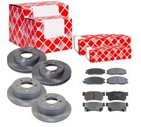 Febi Dischi Freno Ventilato Anteriore + Post + Pastiglie per Ssangyong Actyon