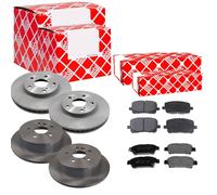 Febi Dischi Freno Ventilato Anteriore + Post + Pastiglie per Toyota Avensis