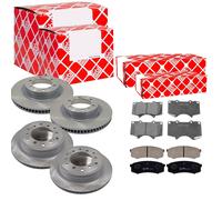 Febi Dischi Freno Ventilato Anteriore + Post + Pastiglie per Toyota Land Cruizer