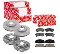 Febi Dischi Freno Ventilato Anteriore+Posteriore+Pastiglie per Mazda 6 Combi