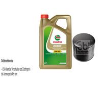 Febi Filtro Olio 5L Castrol motore Edge 5W-30 M per Toyota Corolla Liftback 2.0