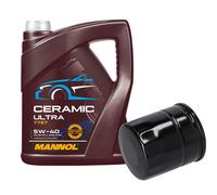 FEBI Filtro Olio 5L MANNOL Ceramic 5W-40 Adatto Per Saab 9-3 2.0I 2.0 TURBO