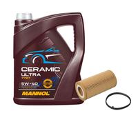 FEBI Filtro Olio 5L MANNOL Ceramic 5W-40 Per Audi TT 2.0 TFSI A3 Sportback