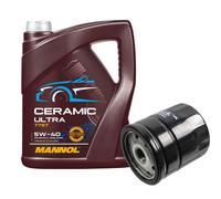 FEBI Filtro Olio 5L MANNOL Ceramic 5W-40 Per Opel Meriva Astra G CC 1.6