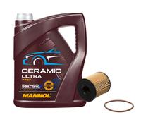FEBI Filtro Olio 5L MANNOL Ceramic 5W-40 Per Peugeot 206 CC 1.6 16V 207
