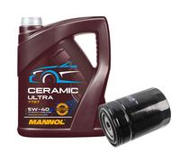 FEBI Filtro Olio 5L MANNOL Ceramic 5W-40 Per VW Passat Variant 1.8 T 20V