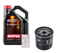 FEBI Filtro Olio 5L MOTUL 8100 X-CLEAN 0W-30 Per Mercedes-Benz A-Klasse