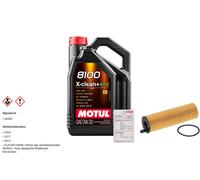 FEBI Filtro Olio 5L MOTUL 8100 X-CLEAN 0W-30 Per Mercedes-Benz E-Klasse