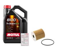 FEBI Filtro Olio 5L MOTUL 8100 X-CLEAN 0W-30 Per Smart Fortwo Coupe 0.8