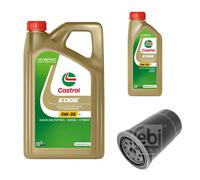 FEBI Filtro Olio 6L Castrol EDGE Titanium FST 5W-30 LL Per KIA Carens III UN 2.0
