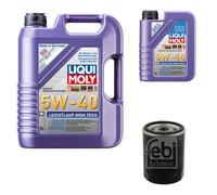 FEBI Filtro Olio 6L LIQUI MOLY 5W-40 Leichtlauf High Tech Per Fiat Doblo 119 1.6