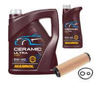 FEBI Filtro Olio 6L MANNOL Ceramic 5W-40 Adatto Per Mercedes-Benz Classe C