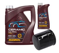 FEBI Filtro Olio 6L MANNOL Ceramic 5W-40 Adatto Per Saab 9-3 2.0I 2.0 TURBO