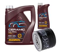 FEBI Filtro Olio 6L MANNOL Ceramic 5W-40 Per Volvo V40 Kombi 1.8 2.0 S40 I