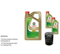 FEBI Filtro Olio 7L Castrol EDGE Titanium FST 5W-30 LL Per VW Sharan 7M8 7M9 7M6