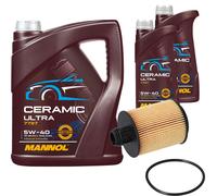 FEBI Filtro Olio 7L MANNOL Ceramic 5W-40 Adatto Per Opel Corsa D 1.3 CDTi