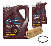 FEBI Filtro Olio 7L MANNOL Ceramic 5W-40 Per Audi TT 2.0 TFSI A3 Sportback